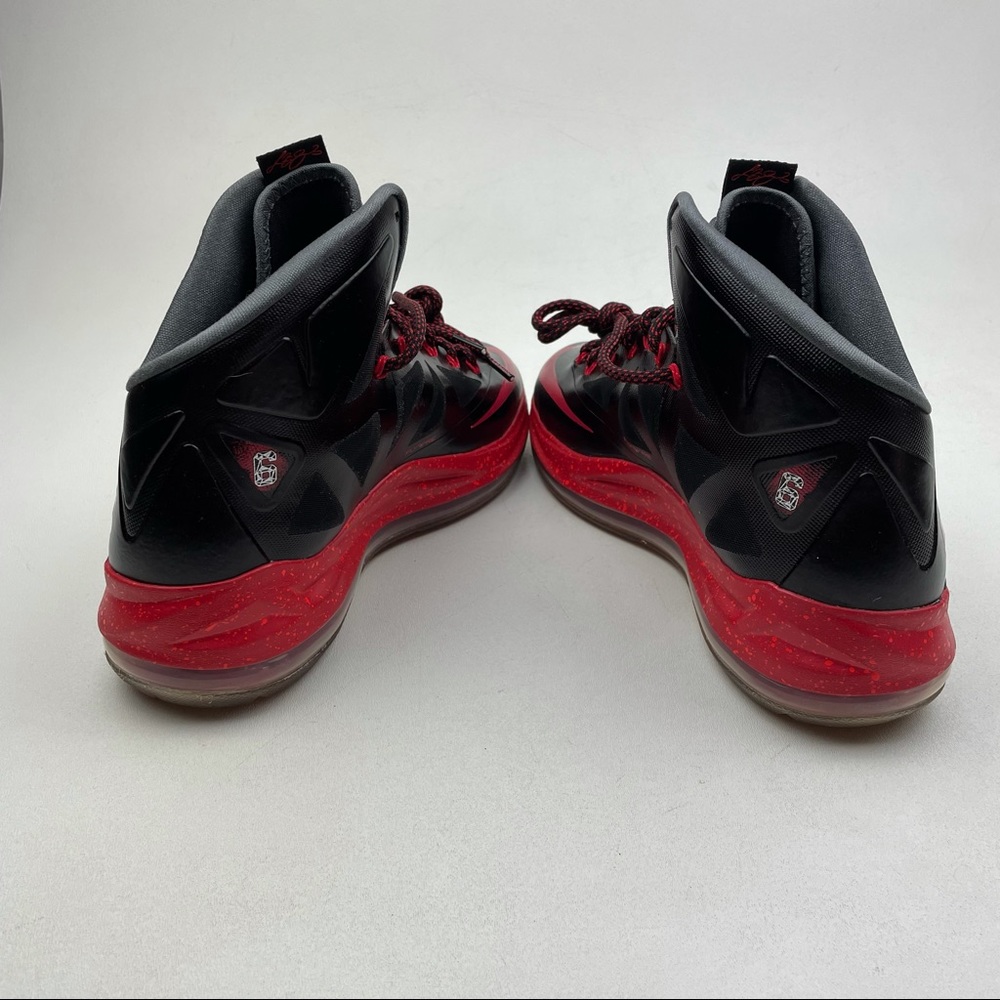 2012 NIKE LEBRON X 10 + PRESSURE BRED BLACK CHROME - Picture 5 of 7